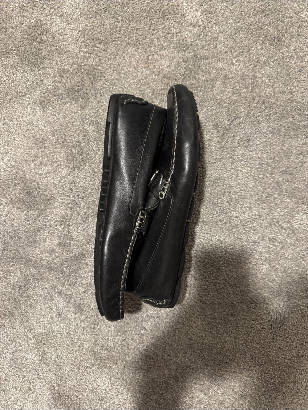 1901 Black Leather Bit-Detail Slip-On Loafers - Picture 4 of 6